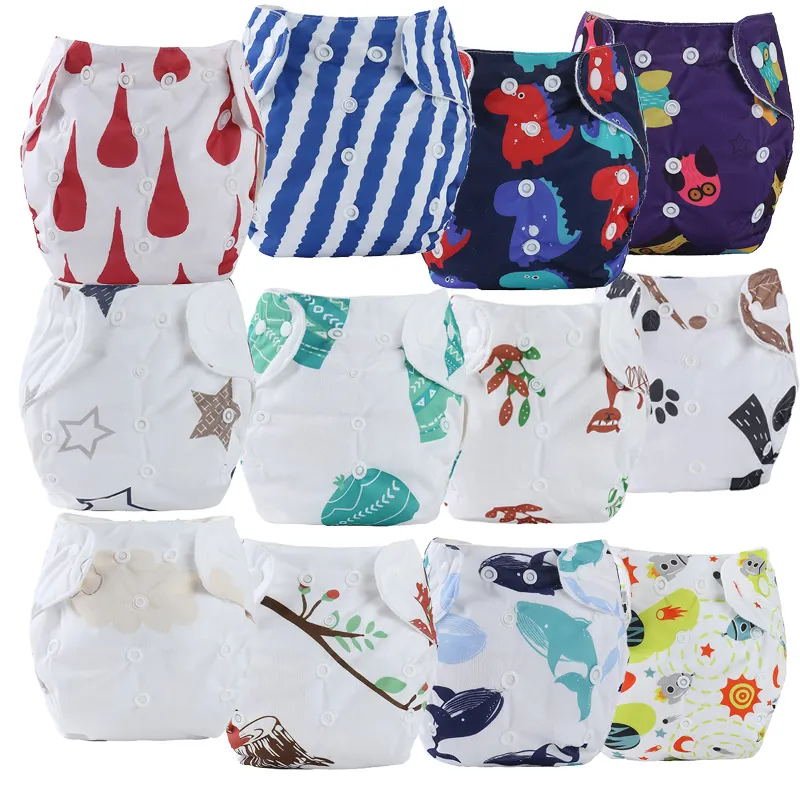 Washable Eco-Friendly Cloth Diaper Cover Adjustable Nappy Reusable Cloth Diapers Cloth Nappy fit 3-15kg Baby wholesale