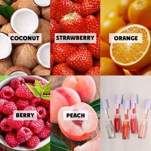 Vente en gros d'huile pour les lèvres vegan, fruit, noix de coco, pêche, marque privée, baume à lèvres hydratant personnalisé avec logo cosmétique maquillage - Product Image 6