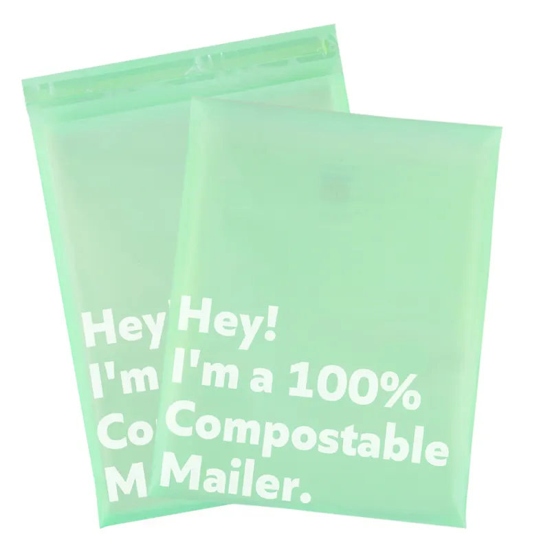 Mint Groene Eco Vriendelijke 100% Composteerbaar Biologisch Afbreekbaar Aangepaste Poly Mailer Verpakking Mailing Zakken Met Logo
