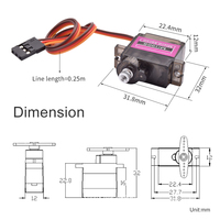 Moteur servo YIDI MG90S à engrenages métalliques et plastiques, 4,8 V, couple de 2 kg/cm, rotation 180/360 degrés, pour télécommande d'avion à voilure fixe