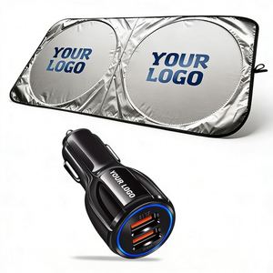 โรงงานขายส่ง รับทำโลโก้ ผ้าคลุมบังแดดหน้ารถแบบพับได้ สำหรับกิจกรรมส่งเสริมการขายของธุรกิจ ของขวัญรถยนต์ และโฆษณา - Product Image 1