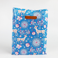Sac de courses en plastique découpé sur mesure avec poignée, impression de logo, recyclable, thermoscellable pour l'emballage de boutiques et d'épiceries