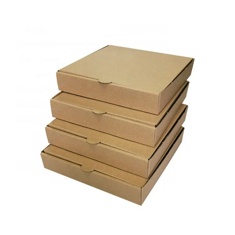 Wholesale Premium Kraft Paperboard Corrugated Pizza Boxes Take Out Food Containers Packing Boxes Lock Corner Bakery Box