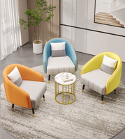 Fauteuil Canapé Simple Scandinave en Tissu Créatif pour Salon et Balcon