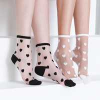 Offre Spéciale Sexy Summer New Polkadot Lace Transparent Crystal Woman Sheer Chaussettes