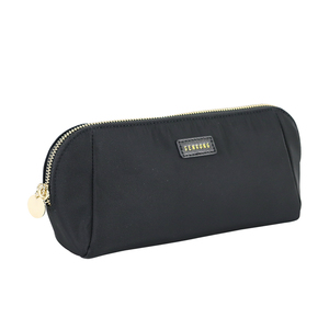 Pochette de maquillage en nylon noir avec logo personnalisé, pour femmes, sac cosmétique professionnel personnalisé, compartiment principal avec fermeture éclair - Product Image 6