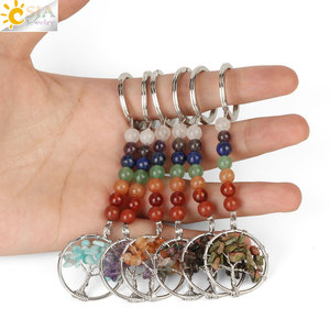 CSJA caliente 7 Chakra Árbol <span class=keywords><strong>de</strong></span> la vida colgante llavero piedra Natural Reiki llavero G312 - Product Image 3