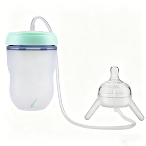 Bouteilles d'alimentation pour bébés en silicone personnalisées de qualité alimentaire, mains libres, pour les parents - Product Image 2