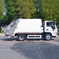 Camion de compression des déchets JAC 6CBM à alimentation automatique, camion de manutention de conteneurs à déchets, camion de ramassage des ordures ménagères pour l'assainissement communautaire