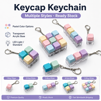 Custom Printing Logo Creative LED Keycap Fidget Clicker Keychain Stress Relief Toy Multiple Colors Available