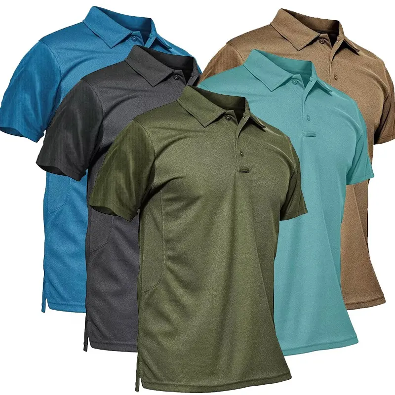 उच्च गुणवत्ता वाले पुरुषों के कस्टम ड्राई-फिट कस्टम प्रिंट कढ़ाई वाले सादे खाली पॉली पॉलिएस्टर फिट गोल्फ पोलो शर्ट्स