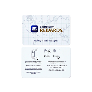 Ready to Ship 13.56MHz Plastic Hotel <strong>Key</strong> Card Best Western Rewards 1K RFID <strong>Key</strong> Cards