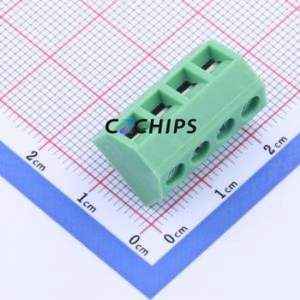 KF127S-5.0-4P Screw Terminal Block Through hole Component (THT),P=5mm Connector 1x4P 5mm Green Through Hole - Product Image 1