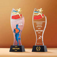 Compétitions sportives personnalisées Trophée de cristal Récompenses Or Métal Badminton Natation Vélo Running Basketball Tennis Trophy Awards