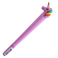 O & Q Fabricante original Dreamy Unicorn Hard Silicone Macaron Gel Pens Blue 0,5mm Macaron Stylo Body Pen Recambio de repuesto