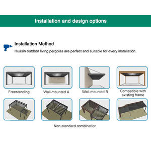 ייצור פרגולות אלומיניום ממונעות בהתאמה אישית, הוואסין ארה' בד, קנדה, איטליה, אירופה, לגינה, וילה, גזיבו חיצוני - Product Image 6