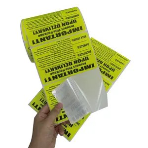 High quality fluorescence label Custom printing box warning label Self adhesive paper sticker