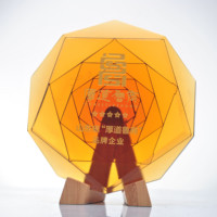Trophée en cristal personnalisé, plaque commémorative avec logo gravé UV/laser pour cadeau d'entreprise, fabrication sur mesure