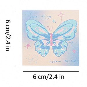 สมุดโน้ตไล่สีลายผีเสื้อ 200 แผ่น/เล่ม ขนาด 2.4*2.4 นิ้ว แบบใบหลวม มีเส้นบอกตำแหน่ง น่ารัก ใช้สำหรับงานออริกามิ อุปกรณ์เครื่องเขียนสำนักงาน - Product Image 2