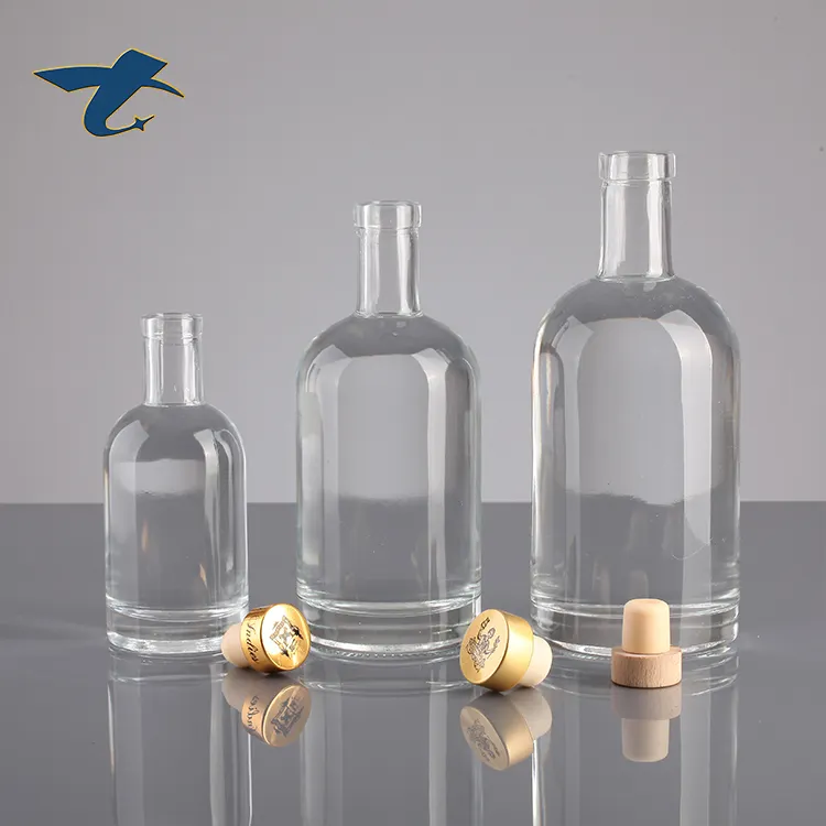 Manufacture Custom 750Ml 700Ml 1L Vodka Brandy Whisky square shape bottles spirit Liquor Super Flint Glass Bottle