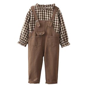 Camisetas de Algodón Suaves y Delgadas para Bebés y Niños, Jeans con Tirantes, Conjuntos Elegantes para Niñas, Compras en Línea en Hong Kong - Product Image 1