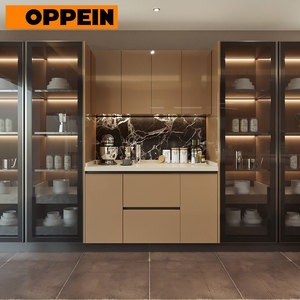 OPPEIN-armario de <span class=keywords><strong>cocina</strong></span> completo, sin asas, brillante, HPL, con isla central - Product Image 3