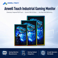 Monitor de Pantalla Táctil Capacitiva de 32 y 43 Pulgadas con Iluminación LED Halo, Monitor de Juegos con Pantalla LED para Máquinas de Juegos de Habilidad