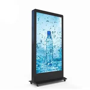 43 بوصة في الهواء الطلق للماء وتبديد الحرارة شاشة الإعلان LCD الروبوت ، علامة رقمية مثبتة على الأرض شاشة LCD