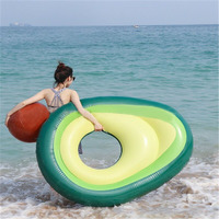 Bouée de natation gonflable en PVC style Ins, protection environnementale, pour femme, en forme d'avocat, lit flottant extra-large pour adulte