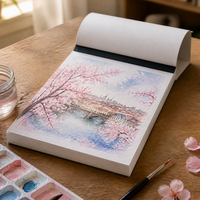 Professionell Angepasstes Cover-Art-Notizbuch Langlebiger Dicker Weißer Aquarell-Zeichenblock für Skizzen