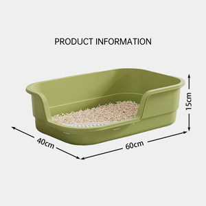 Semi-Enclosed Extra-Large <b>Cat</b> Litter <b>Box</b> - Splash-Proof Thickened <b>Cat</b> Toilet Pet Supply - Product Image 2
