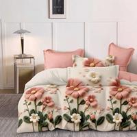 Lot de 3 ensembles de draps plats en coton aux couleurs vives pour lit King Size africain, pour chargement de conteneur