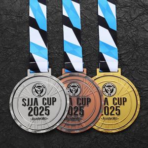 Haute Qualité Medallas Deportivas En Alliage <span class=keywords><strong>De</strong></span> Zinc Métal Sport Rond 3 Couleurs Émail Judo Jiu Jitsu Médailles Logo Personnalisé avec Ruban - Product Image 1