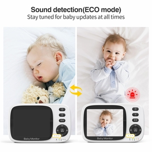 Usine nouveau moniteur bébé 355 degrés 3.2 pouces écran vision nocturne modèle ECO bidirectionnel alarme de température bébé moniteur vidéo caméra - Product Image 4