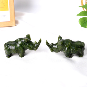 Artigianato di cristallo di alta qualità lucidato rinoceronte di giada intaglio per la decorazione della casa - Product Image 5