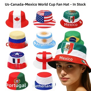 Chapeau Bob Unisexe Anti-UV Thème <span class=keywords><strong>Drapeau</strong></span> National Football Personnalisé <span class=keywords><strong>avec</strong></span> Broderie 3D pour Sports et Activités de Plein Air - Product Image 2