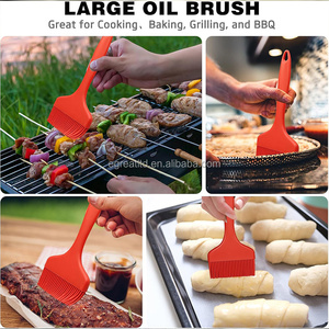 Food Grade Silicone Plastic Handle Reusable Durable Non-Shedding Oil Brush for Kitchen Pancake Baking <b>BBQ</b> Use - Product Image 3