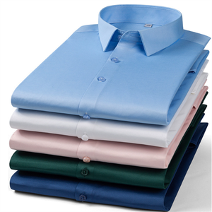 Camicia da uomo a manica lunga nuova tuta <span class=keywords><strong>professionale</strong></span> da lavoro in tinta unita camicia da stiro - Product Image 6