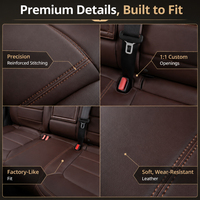 Fundas Universales de Asientos de Coche de Cuero Nappa, Juego Completo para SUV, Sedán, Camioneta, Impermeables, Transpirables, con Logotipo Personalizado, Venta al Por Mayor