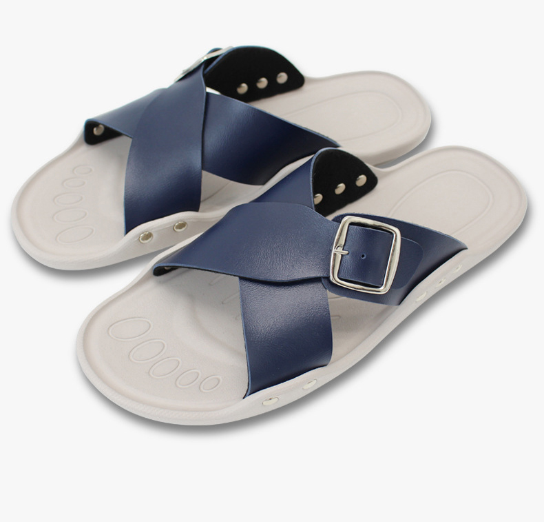 Outdoor Imitation Leather Beach Sandals Shoes Men Slides Casual Sandals Slippers