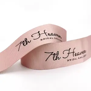 Personalised Ribbon Printed China Factory Wholesale Ribbon Bow Printed Logo Silk Polyester Grosgrain Personalised Custom Gift Satin Ribbons With Logo