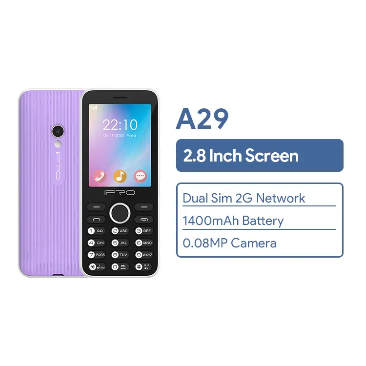 2.8 INCH IPRO A29 CELL PHONES KEYPAD NICE DESIGN COLORFUL MOBILE PHONES ALL FEATURE PHONES PROMOTION READY FOR SHIPMENT A29