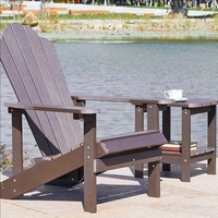 Ensemble table et chaises de balcon Mobilier de jardin d'extérieur Chaises en bois composite plastique résistant au soleil Patio Terrasse Minimaliste