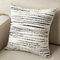 Coussin décoratif carré en chenille texturée à rayures, personnalisable pour canapé modulable, tissé à la main, style minimaliste