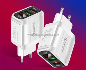 Nuevo Cargador Rápido para Teléfono con Pantalla Digital y Doble USB QC 3.0, 5V3A, Compatible con UE, EE. UU. y Reino Unido - Product Image 2
