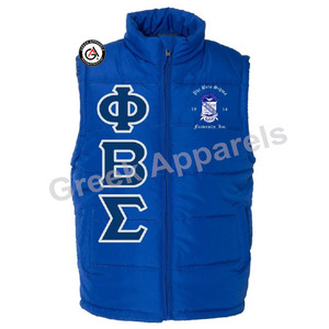 Chaleco acolchado Phi Beta Sigma Fraternity hecho a medida bordado griego hermandad y fraternidad hombres Sigma chaleco acolchado - Product Image 1