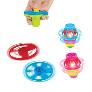 Light Up Spinning Tops e Disco Voador UFO Spinner Brinquedos com Luzes LED Pré-preenchido Sacos Favor Partido para Crianças Aniversário