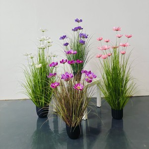 Plante artificielle en pot, herbe d'oignon, fleur de Gesang, herbe de chien, fausse fleur décorative pour centres commerciaux, hôtels et décorations florales - Product Image 1