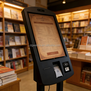 Terminal de point de vente 27 pouces, petit kiosque de libre-service double face, système POS Android 2K, support rotatif 32 pouces pour paiements Verifone - Product Image 1