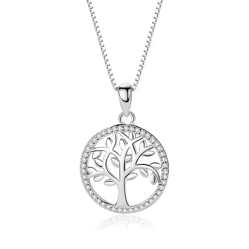 Ожерелье из серебра 925 пробы с изображением дерева жизни